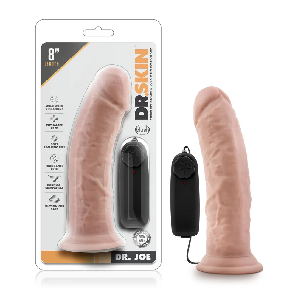 Alternative view of Dr. Skin - Dr. Joe - 8 Inch Vibrating Cock With Suction Cup - Vanilla