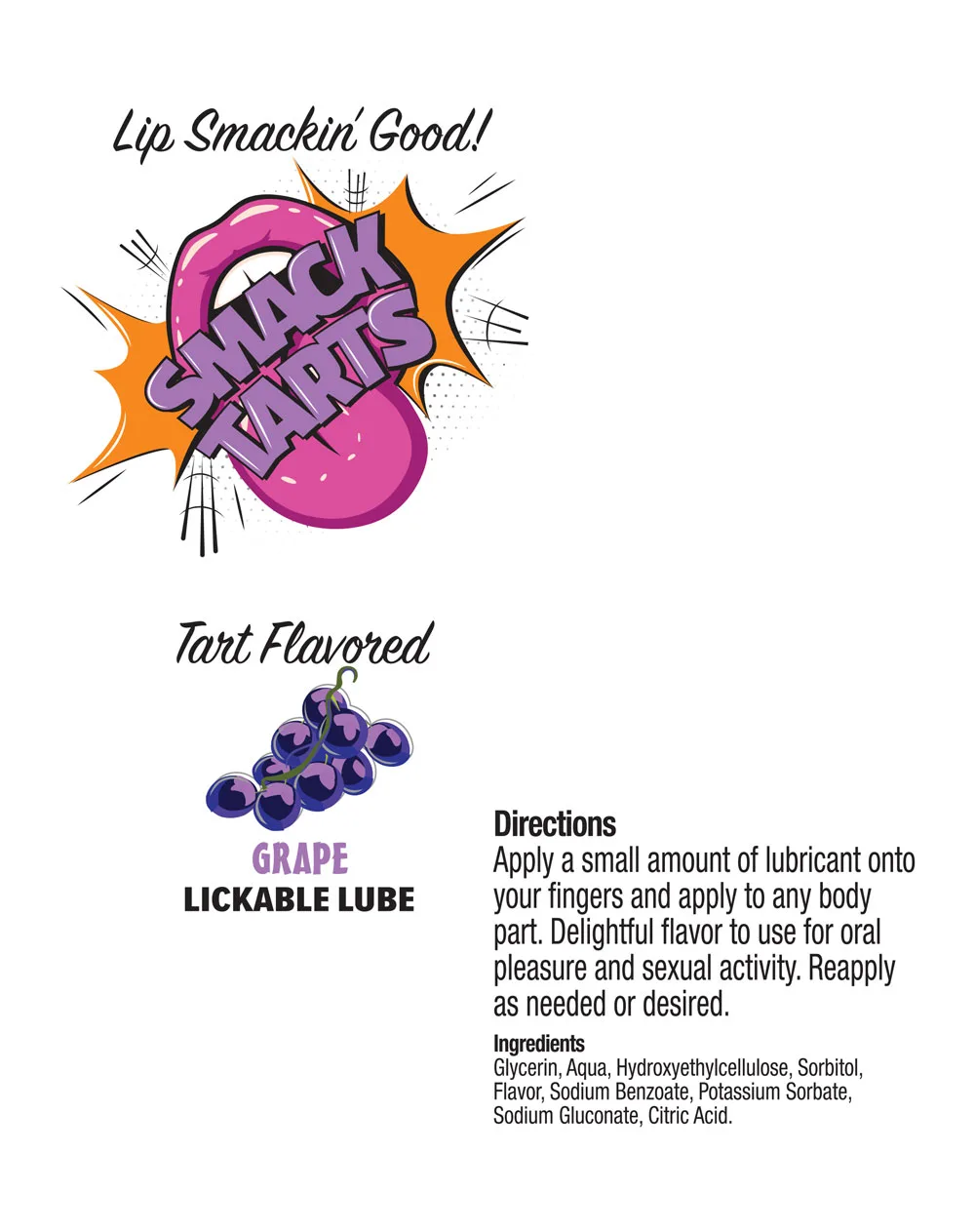 Smack Tarts 2oz Lickable Flavored Lubricant - Grape Lubes & Essentials Little Genie