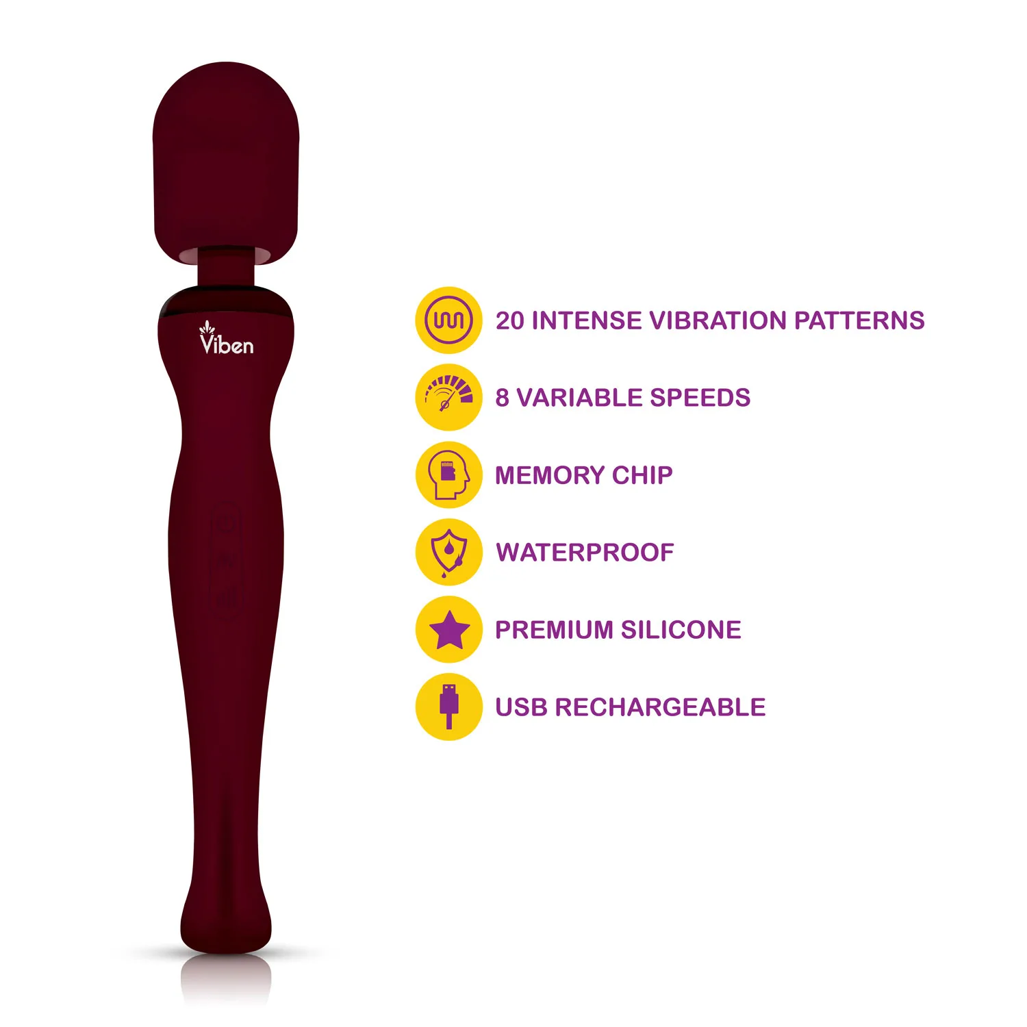 Sultry Wand Massager - Ruby Vibrators Viben