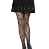Worship Me Cross Net Tights - 1x/2x - Black Hosiery & Garters Leg Avenue