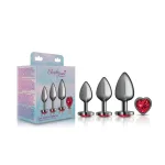 Red Heart Gem Anal Trainer Kit - Gunmetal Anal Play Viben