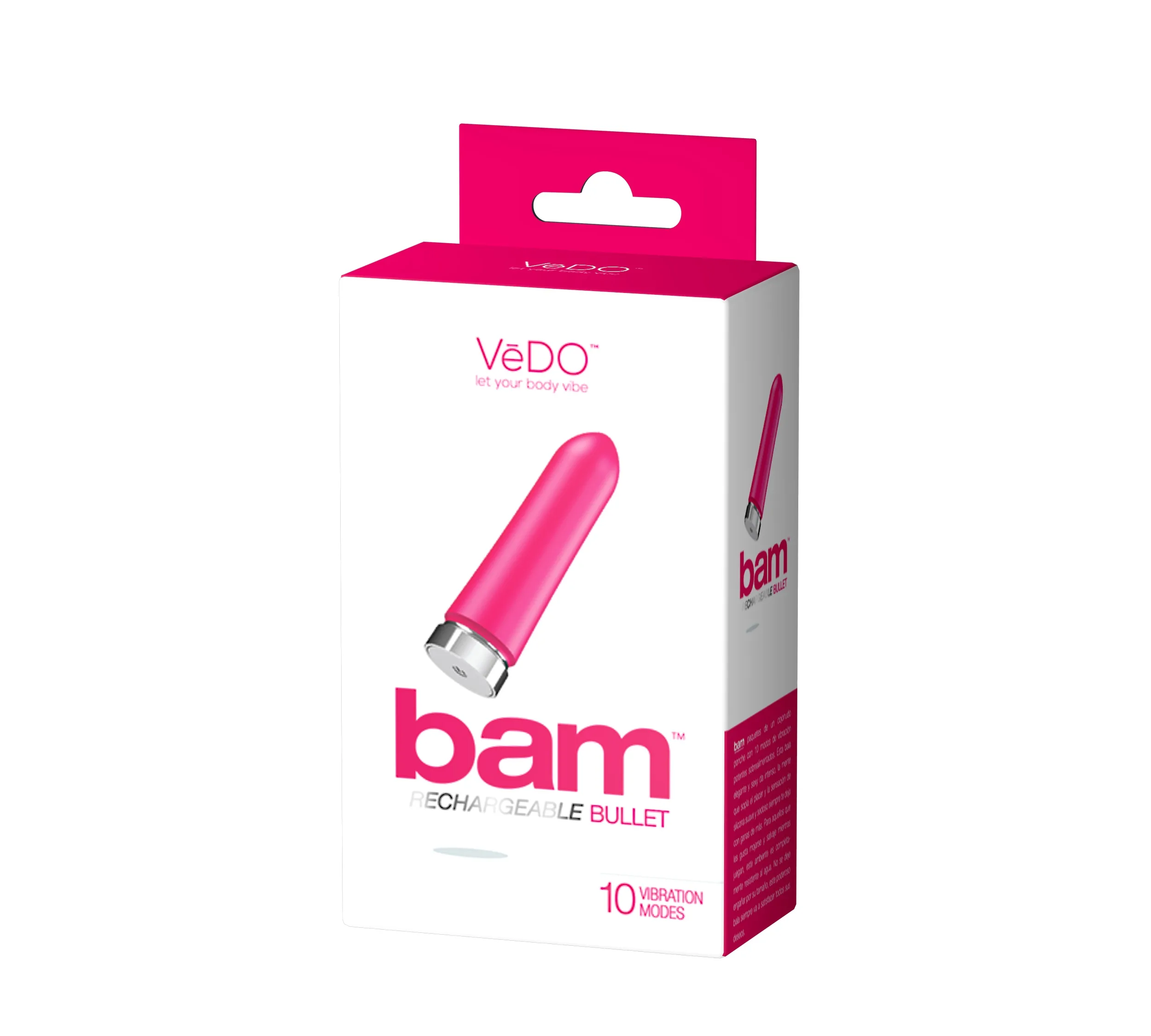 Bam Rechargeable Bullet - Hot in Bed Pink Vibrators VeDO