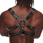 Gemini Leather Harness - One Size - Black Panties & Thongs Male Power