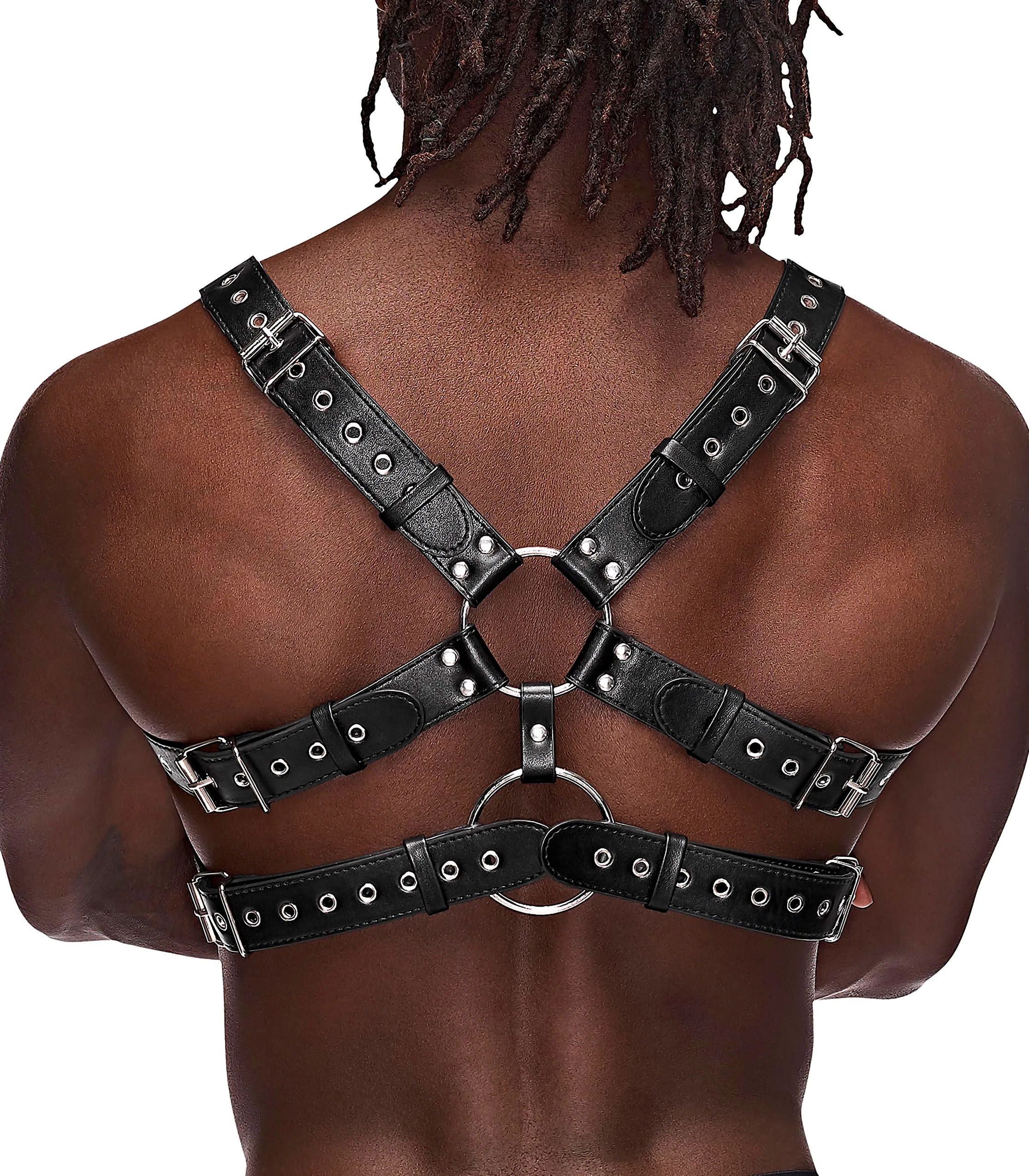 Gemini Leather Harness - One Size - Black Panties & Thongs Male Power