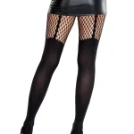 Jett Garter Illusion Tights O/s - Black Hosiery & Garters Leg Avenue