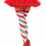 Holiday Ribbon Thigh High - Swirl Hosiery & Garters Leg Avenue
