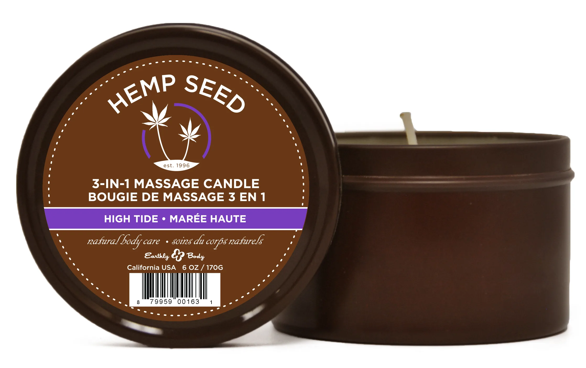 Hemp Seed 3-in-1 Massage Candle - High Tide - 6 Oz. Lubes & Essentials Earthly Body