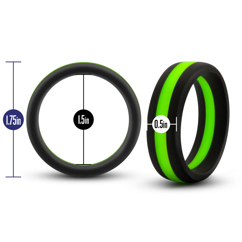 Performance - Silicone Go Pro Cock Ring - Black/green/black - Image 2