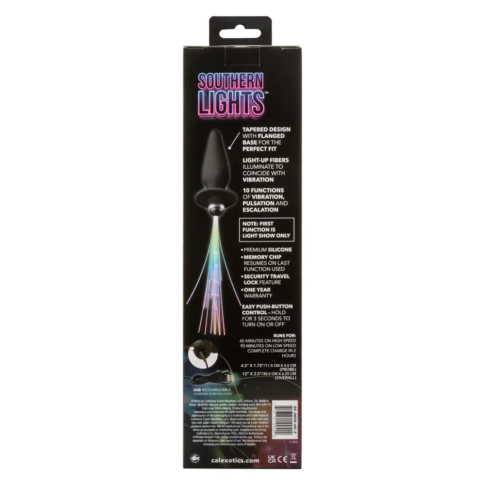 Southern Lights - Vibrating Light Up Anal Probe - Black Vibrators CalExotics