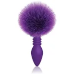 The 9's Cottontails Silicone Bunny Tail Butt Plug - Ribbed Purple Anal Play Icon Brands