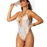 1 Pc Monokini - One Size - White/gold Lingerie Elegant Moments