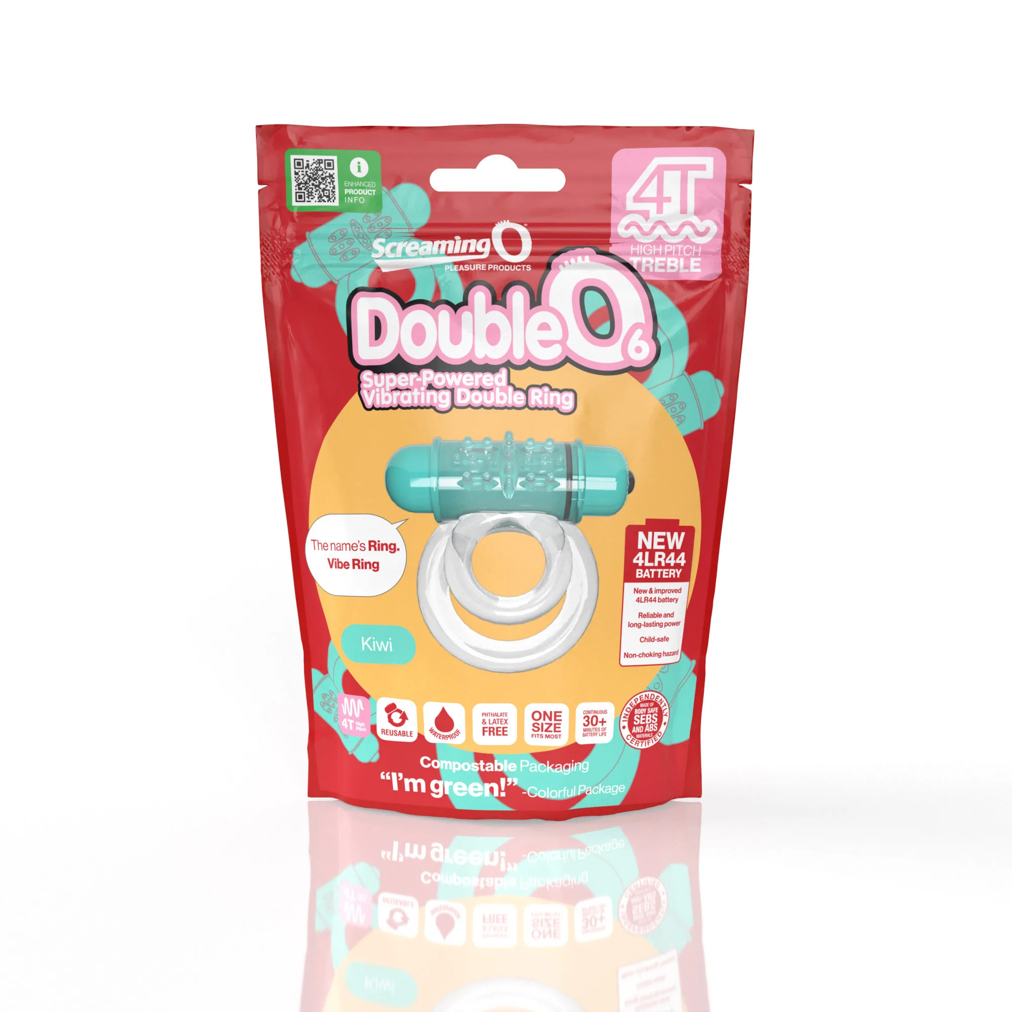 Screaming O 4t - Double O 6 Super Powered Vibrating Double Ring - Kiwi Cockrings | Cockrings W/Clit Stimulators Screami…