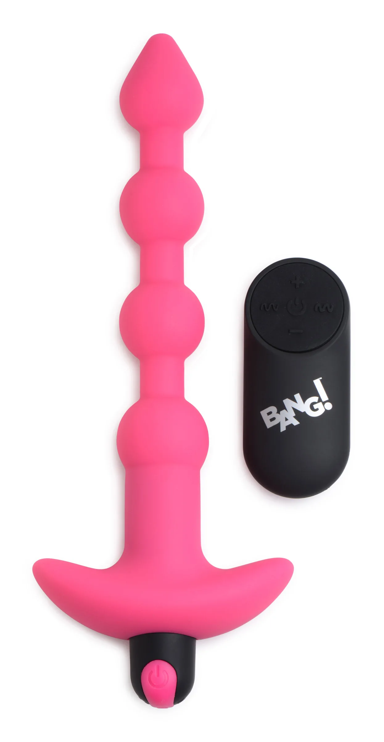 Bang - Vibrating Silicone Anal Beads and Remote Control - Pink Vibrators XR Brands