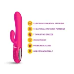 Hypnotic Clit Teaser and Thrusting Rabbit - Hot Pink Vibrators Viben