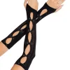 Sweetheart Striped Keyhole Arm Warmers O/s - Black Costumes Leg Avenue