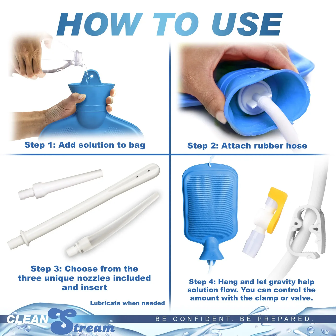 Deluxe Shower Enema Kit - Blue Anal Play XR Brands