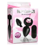 28x Silicone Vibrating Pink Gem Anal Plug With Remote - Small Anal Play XR Brands