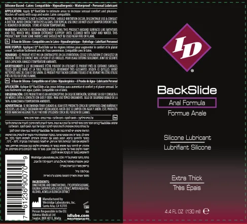 ID Backslide Silicone Lubricant 4.4 Oz Anal Play I.D. Lubricants
