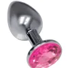 The 9's the Silver Starter Bejeweled Stainless Steel Plug - Pink Vibrators Icon Brands
