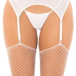 Rhinestone Garter Belt O/s - White Hosiery & Garters Leg Avenue