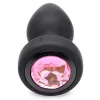 28x Silicone Vibrating Pink Gem Anal Plug With Remote - Small Anal Play XR Brands