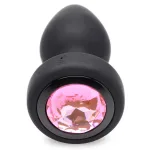 28x Silicone Vibrating Pink Gem Anal Plug With Remote - Small Anal Play XR Brands