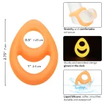 Alpha Glow-in-the-Dark Liquid Silicone Teardrop Ring - Orange Enhancers CalExotics
