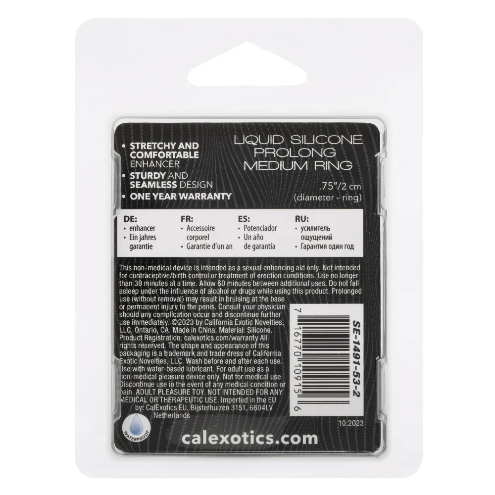 Alpha Glow-in-the-Dark Liquid Silicone Prolong Medium Ring - Orange Enhancers CalExotics