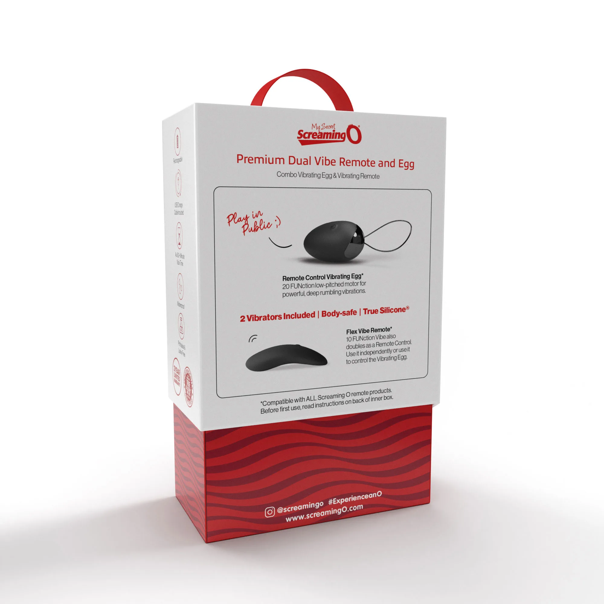 Premium Dual Vibe Remote and Egg - Black Vibrators Screaming O