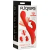 Rabbit Flick Flicking Silicone Rabbit Vibrator - Red Vibrators XR Brands