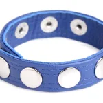 Cock Gear Leather Speed Snap Cock Ring - Blue Cockrings | Adjustable XR Brands