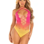 Ombre Halter Bodysuit - One Size - Sunset Teddies & Bodysuits Leg Avenue