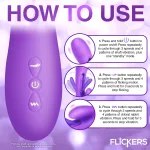 Tri-Flick Flicking Silicone Rabbit Vibrator - Purple Vibrators XR Brands