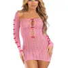 2 Pc Sweetheart Striped Tube Dress - One Size - Pink Lingerie Leg Avenue