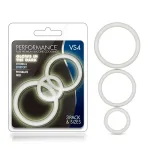 Performance - Vs4 Pure Premium Silicone Cockring Set - White Cockrings Blush