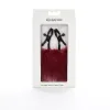 Sex and Mischief Enchanted Feather Nipple Clamps - Burgundy BDSM & Kink Sportsheets