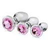 Pink Gem Glass Anal Plug Set Lubes & Essentials XR Brands