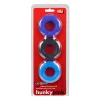 Hunkyjunk Huj3 C-Ring 3 Pk - Blue / Multi Couples & C-Rings Oxballs