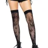 420 Net Thigh Highs - One Size - Black Hosiery & Garters Leg Avenue