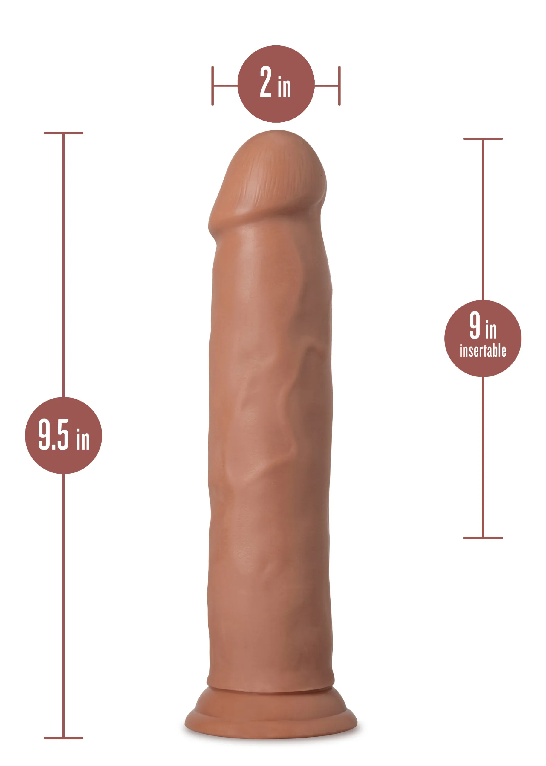 Au Naturel - Carlos - 9 Inch Dong - Mocha Mocha Dildos Blush