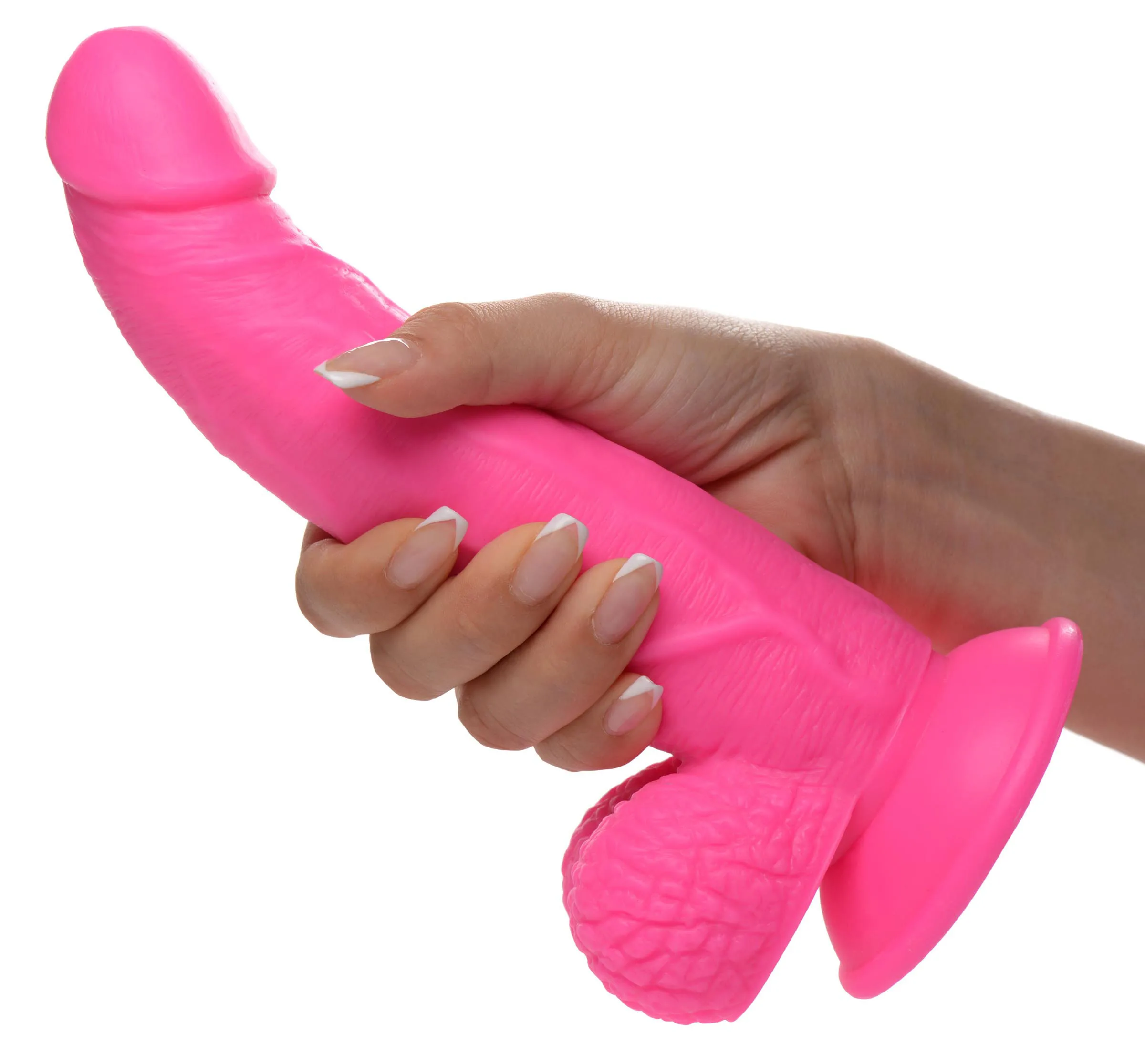 Pop Pecker 7.5 Inch Dildo With Balls - Pink Lubes & Essentials XR Brands