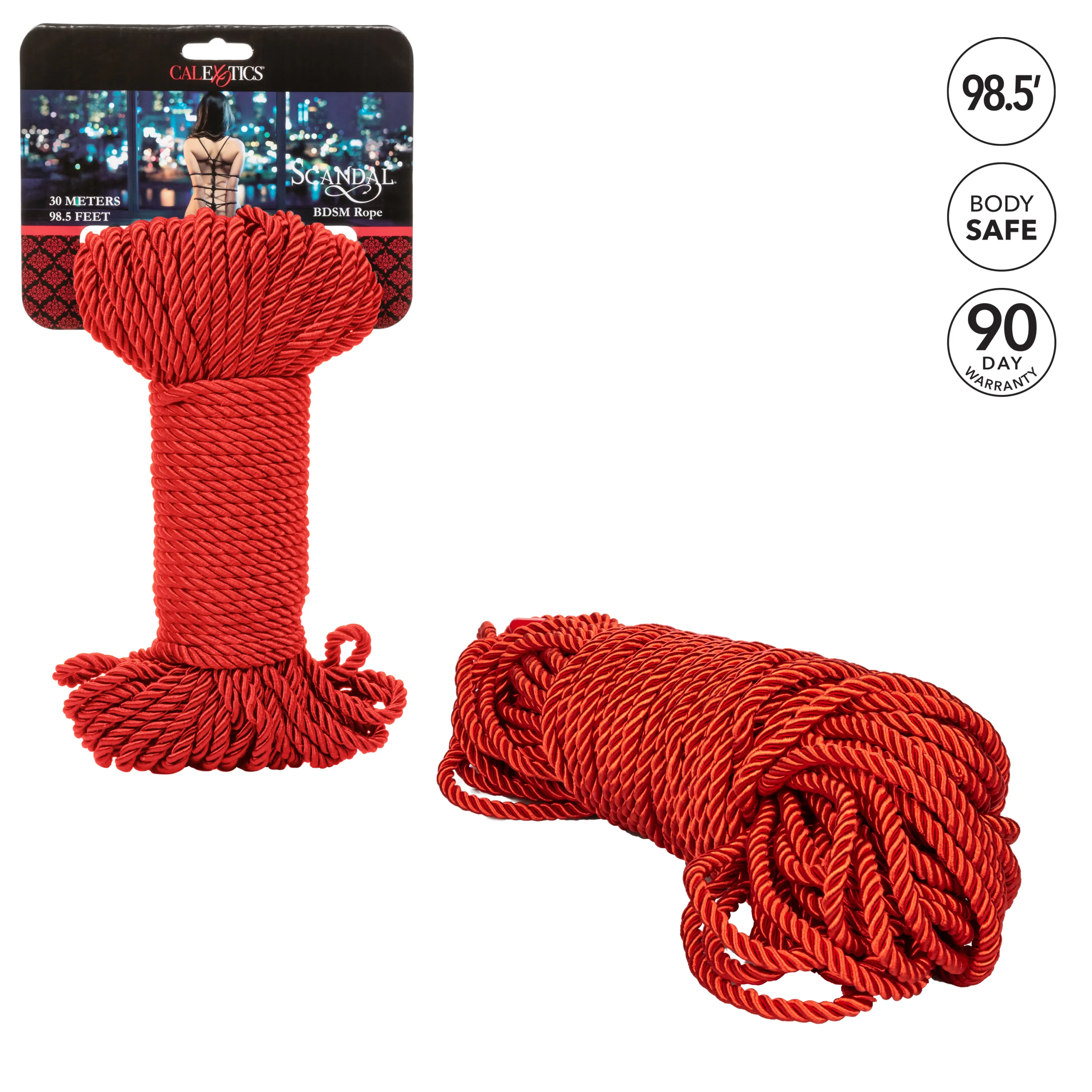 Scandal BDSM Rope 98.5ft/ 30m - Red BDSM & Kink CalExotics