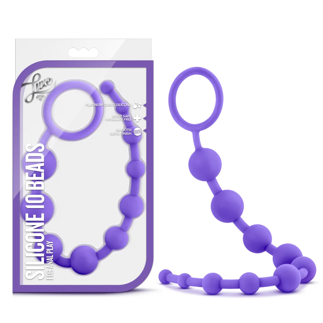 Luxe Silicone 10 Beads - Purple Anal Play Blush