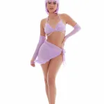 Feeling Fuzzy 5pc Set - Small/medium Lilac Panties & Thongs KandiHouse