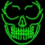 Glow in the Dark Skull Face Jewels Sticker Festival & Rave Leg Avenue
