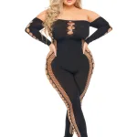 Bodystocking - Queen Size - Black Teddies & Bodysuits Pink Lipstick