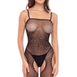Sparkle Crotchless Bodystocking - Onesize - Black Teddies & Bodysuits Rene Rofe