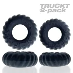 Truckt 2 Piece Cockring Set Atomic Jock - Night Black BDSM & Kink Oxballs