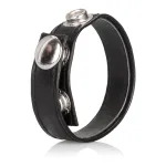 Leather Black 3-Snap Ring Cockrings | Adjustable CalExotics