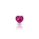 Bright Pink Heart Gem Silver Metal Plug - Sm Anal Play Viben